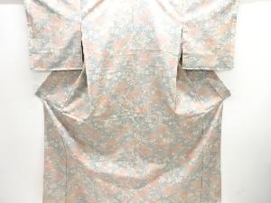 未使用品　牡丹模様織り出し手織り紬着物